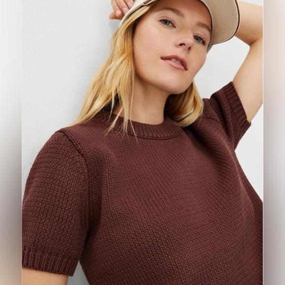 Ann Taylor Weekend Collection Chunky Wedge Sweater Tee Brown Size M NWT - Picture 10 of 10